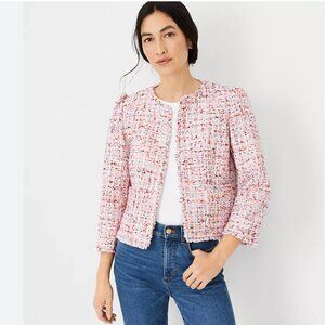 ✨ Ann Taylor Fringe Tweed Puff Sleeve Jacket – NWT‎ ✨